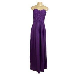 Dessy Womens African Violet Polyester Strapless Formal Gown Full Length Size 4L